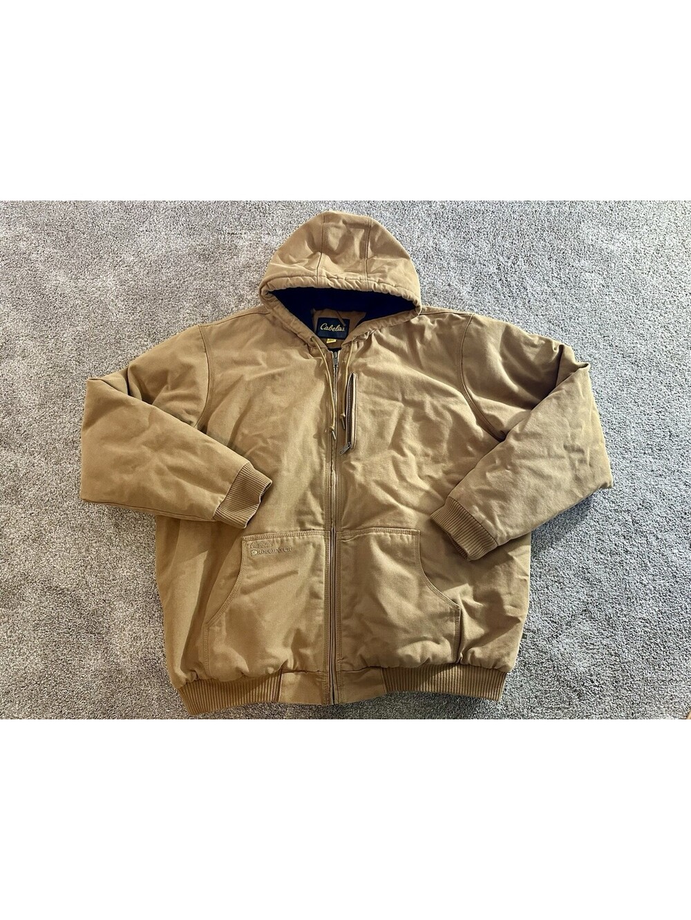 Cabelas Insulated Hooded Work Jacket Quilt Lined Outdoor Coat Mens 3XLT 3XL TALL